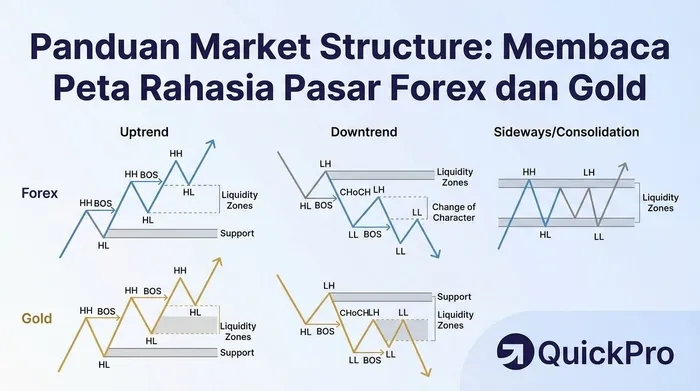 Panduan Market Structure: Membaca Peta Rahasia Pasar Forex dan Gold blog post