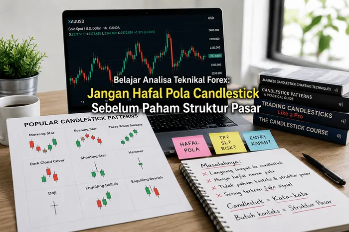 Belajar Analisa Teknikal Forex: Jangan Hafal Pola Candlestick Sebelum Paham Struktur Pasar blog post