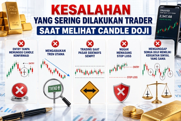 kesalahan baca candle doji