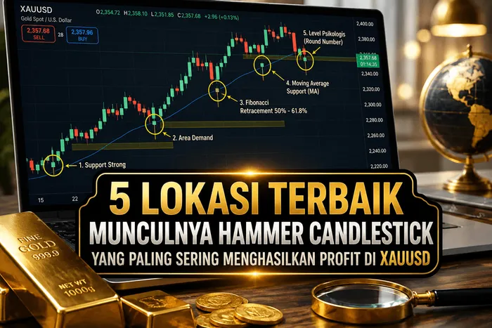 5 Lokasi Terbaik Munculnya Hammer Candlestick yang Paling Sering Menghasilkan Profit di XAUUSD blog post