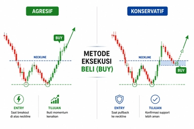 metode eksekusi dengan diuble bottom pattern