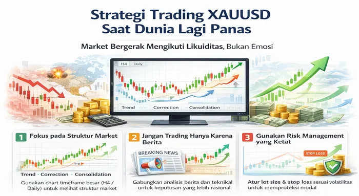 Perang AS – Iran Pecah? Ini Strategi Trading XAUUSD Agar Portofoliomu Tetap “Gacor” di Tengah Konflik Global! blog post