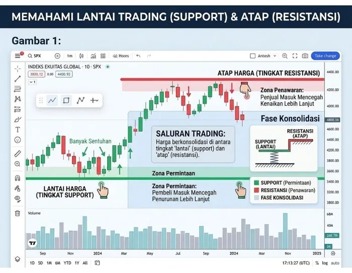 Belajar Support dan Resistance Pemula Buat Membaca Area Pemantulan Harga di Chart blog post