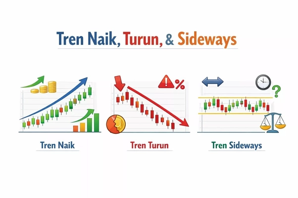 Tren Naik, Turun dan Sideways Tren Naik, Turun dan Sideways
