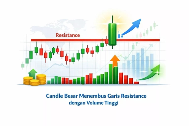 Candle besar menembus resistance Candle besar menembus resistance