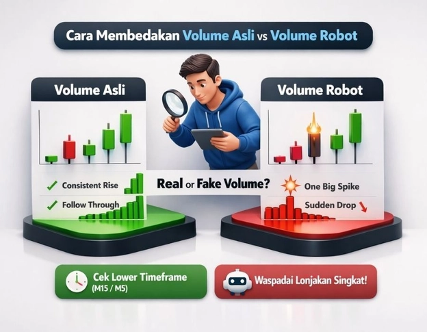 Volume asli VS Volume Robot Volume asli VS Volume Robot